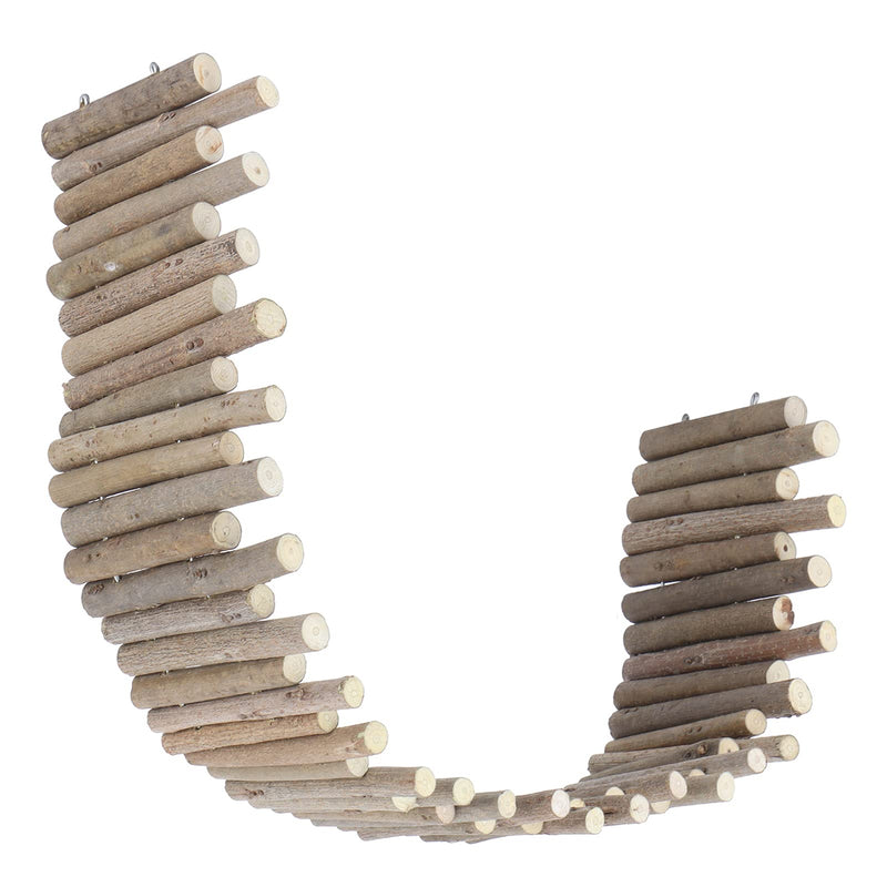 Hamster Wooden Bridge, Flexible Wood Hideout, Door Fence, Standing Climbing Platform Basket Accessories for, Mice, Gerbil, Chinchilla Chew Toys Decor 30CM - BeesActive Australia