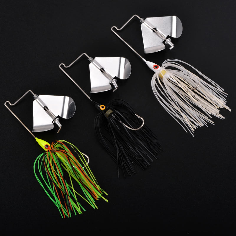 SpinnerBait Fishing Lures Bass Buzzbait Kit Spinner Baits Jigs for Freshwater Pike Trout Salmon Fishing 15pcs Set - BeesActive Australia