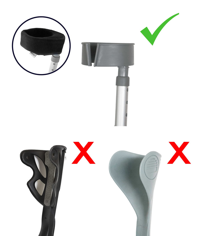 KMINA - Elbow Crutch Pads Closed Cuff (x2 Units), Crutches Pads for Adults, Elbow Crutch Covers, Comfy Crutch Cuff Pads, Cushion Pads for Crutches, Padding for Elbow Crutches - Made in Europe Crutches padding closed cuff (x2) - BeesActive Australia
