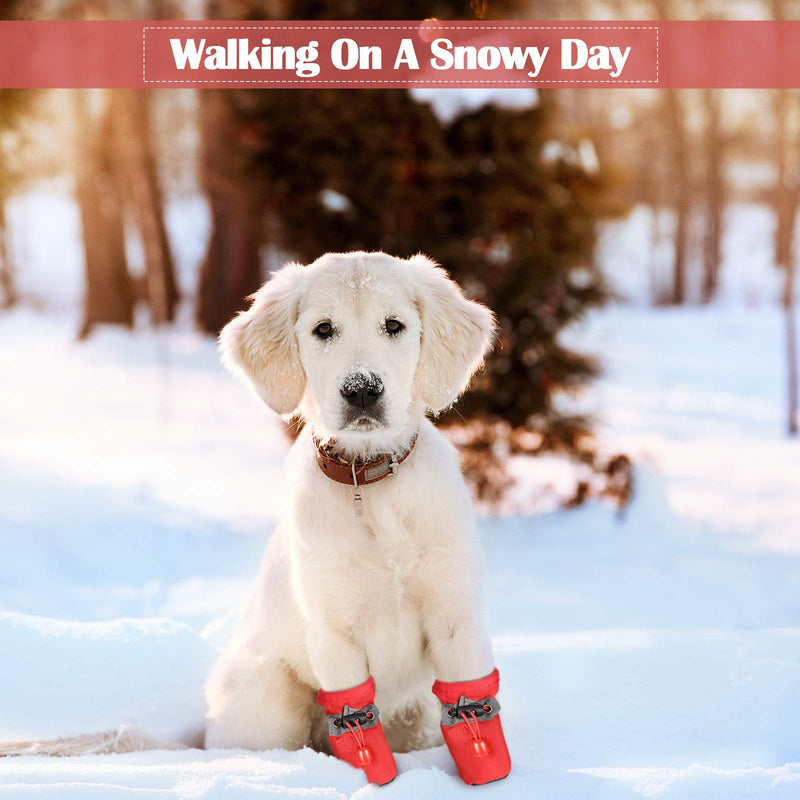 4 Sets Waterproof Dog Shoes Rain Snow Dog Booties Breathable Paw Protector Anti-Slip Dog Sock Shoes Soft Soled Dog Boots with Adjustable Drawstring L: 1.64 x 1.4in (LW) - BeesActive Australia