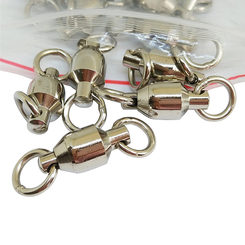 Ball Bearing Swivels Fishing High Strength Stainless Steel Fishing Snap Swivels Fishing Swivels Barrel Swivels Fast Rotation for Saltwater Freshwater 1 - BeesActive Australia