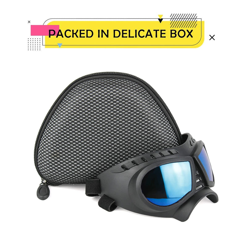 ENJOYING Dog Goggles Anti-UV Dog Sunglasses Soft Pet Motorcycle Eyewear Fog-Proof Windproof Shatterproof Dog Glasses for Dogs About Over 10 lbs Blue Small - BeesActive Australia