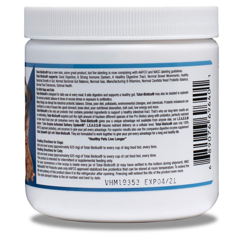 Total-Biotics Probiotic powder for Dogs and Cats. With pre-biotics. Dog Probiotics, Cat Probiotics. Immune Support. 8 ounces - BeesActive Australia