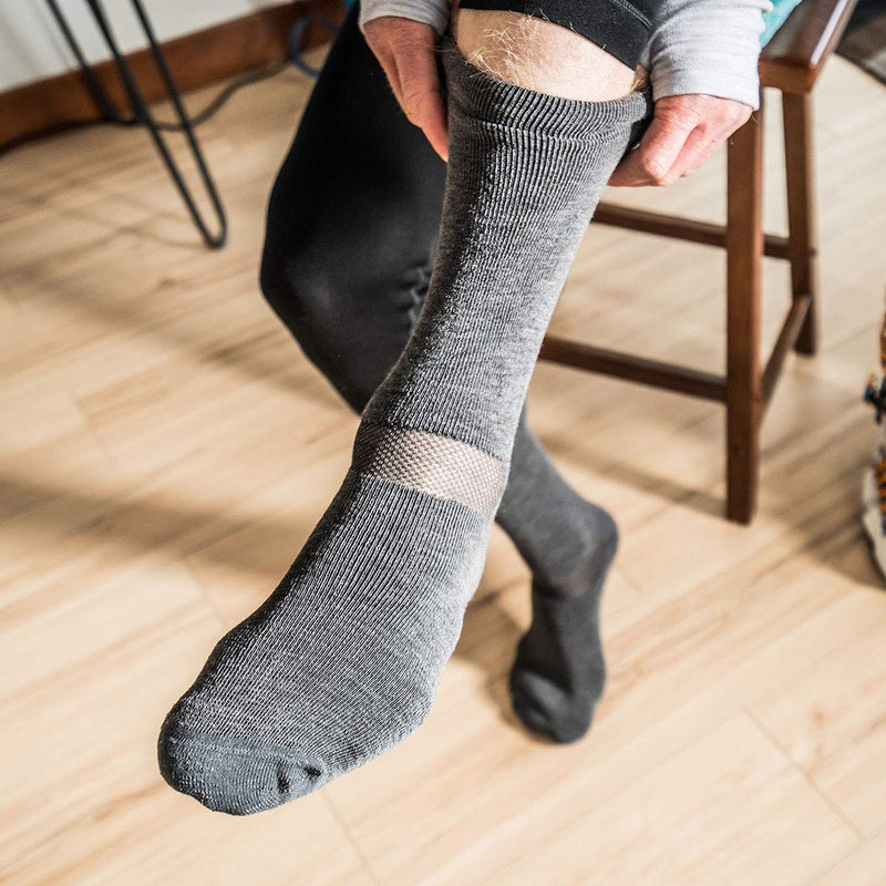 Minus33 Merino Wool Ski and Snowboard Sock Medium Grey Heather - BeesActive Australia