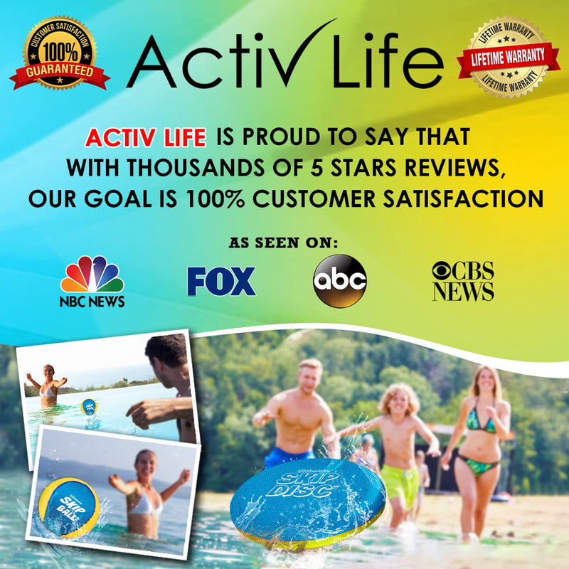 The Ultimate Skip Ball – Water Bouncing Ball (2 Pack) Create Lasting Memories with Your Friends & Family at The Beach, Lake or Pool - Great for All Ages Yellow/Cyan [with Skip Disc] - BeesActive Australia