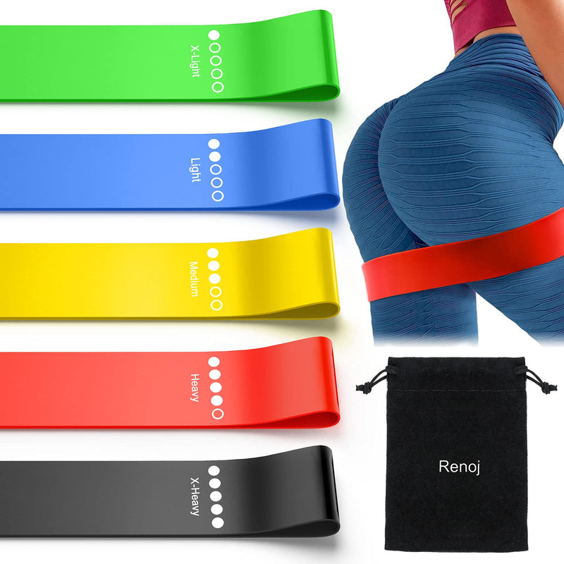 Resistance Bands, Exercise Workout Bands for Women and Men, 5 Set of Stretch Bands for Booty Colorful - BeesActive Australia