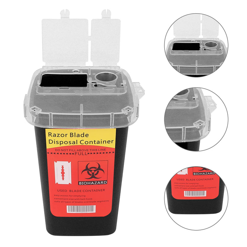 Razors Blades Disposal Case,Plastic Large Capacity Trash Storage Box Portable Sharps Container for Home(Black) Black - BeesActive Australia