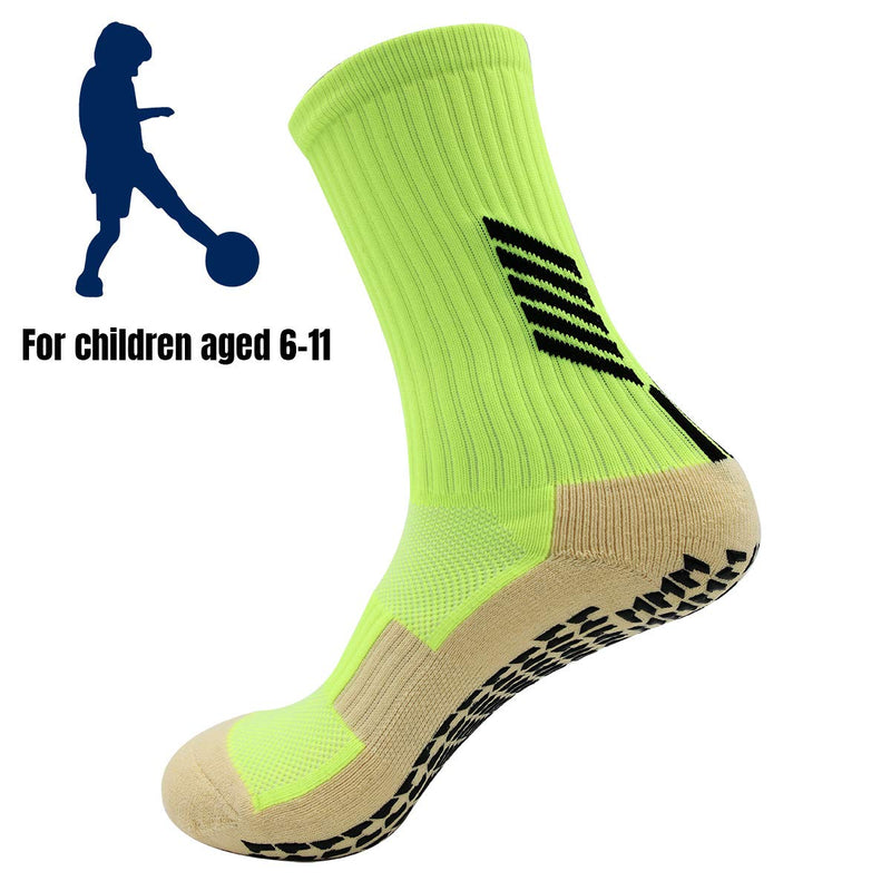 Tinymori Kids Socks Anti Slip Boys Girls Football Sports Socks for Age 6-11 Fluorescence - BeesActive Australia