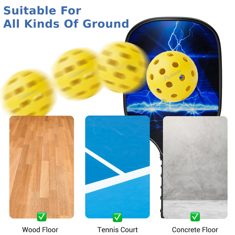 Asbocer Pickleball Balls, USAPA Approved Pickleballs, 12-Pack 40 Holes Outdoor Pickleball Balls with Mesh Bag, High Elasticity & Durable Yellow Pickle Balls for All Style Pickleball Paddles - BeesActive Australia