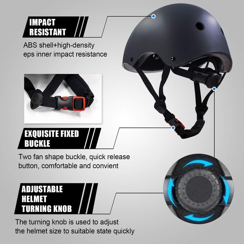 Toddler Helmet Kids Knee Pads for 2-8 Years Toddler Youth Bike Skateboard Helmet Knee Elbow Wrist Pads for Roller Bicycle Bike Skateboard and Other Extreme Sports Activities Black Small - BeesActive Australia