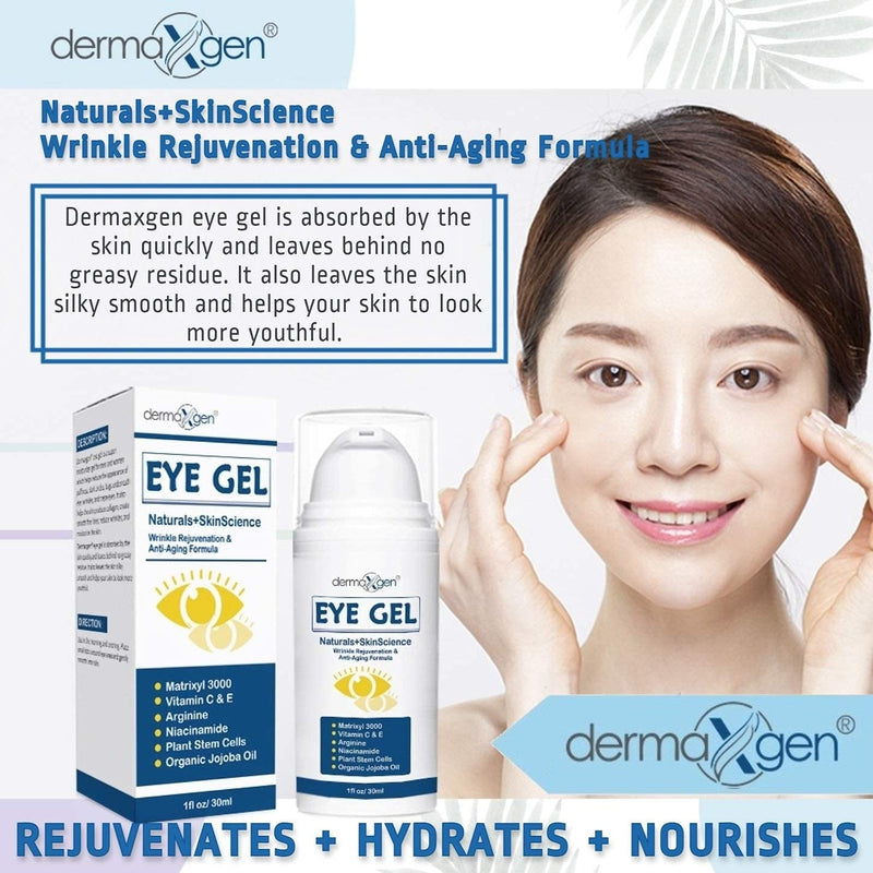 EYE GEL + PLANT STEM CELLS + MATRIXYL 3000 + ARGININE for Under and Around Eyes to Smooth Fine Lines, ELIMINATE Dark Circles, and De-Puff Bags with Peptide Complex. - BeesActive Australia