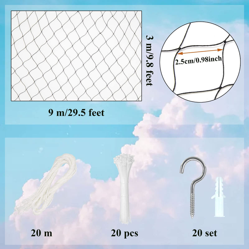 Cat Netting Cat Balcony Net 10 x 30 Feet Safety Netting Anti-Fall Netting Dog Fence Nets Nylon Deck Netting Pet Mesh Fence Child Safety Screen Protection for Balcony Window Stairs Railing - BeesActive Australia