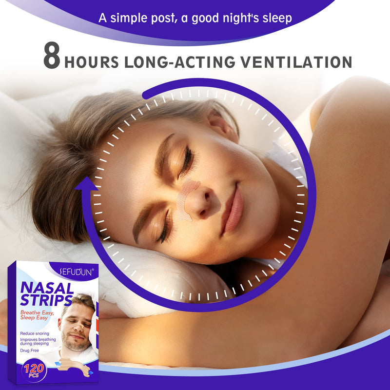 Nasal Strips, 120 Pieces Drug-Free Nose Strips to Stop Snoring and Relieve Nasal Congestion Improves Sleep Nasal Strips Snoring Anti Snore Strips - BeesActive Australia