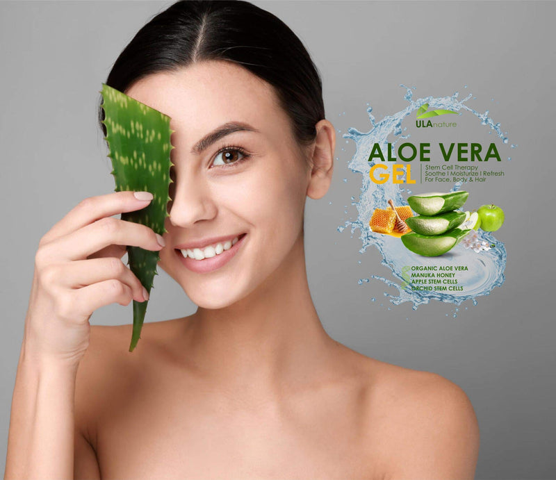 ULA NATURE | Aloe Vera Gel Made in USA, Stem Cell Therapy w/Organic Aloe Vera for Face & Body Care, Sunburn, package of 8 fl. oz. 1 - BeesActive Australia