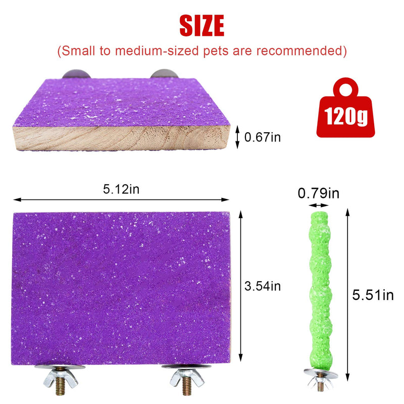 6 Pcs Bird Perch Stand Toy, Wood Parrot Stand Platform Colorful Sand Paw Grinding Stick Cage Accessories Exercise Toys for Cockatiel Conure Budgies Parakeet Lovebird Hamster Gerbil Rat Mouse 7 Pcs - BeesActive Australia