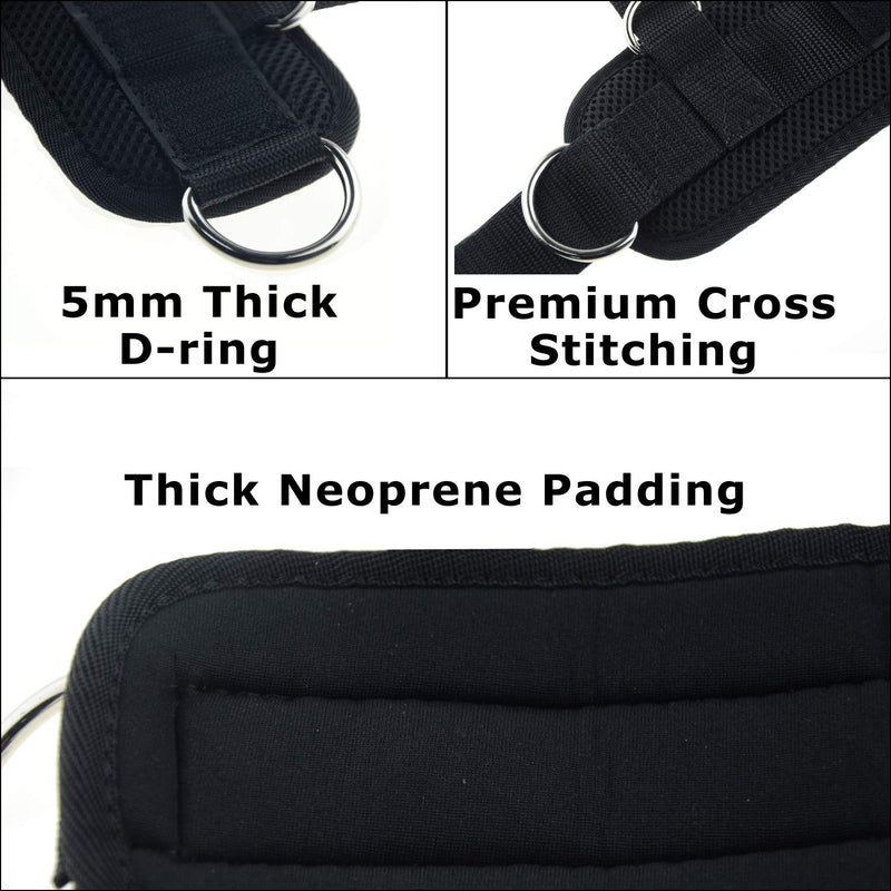 YCYU Upgrade Cable Machine Ankle Straps Fitness Cuffs for Men & Women, Neoprene Padded 4 D-Ring Heavy Duty Home Gym Cable Attachment for Glute Leg Butt Workout - BeesActive Australia