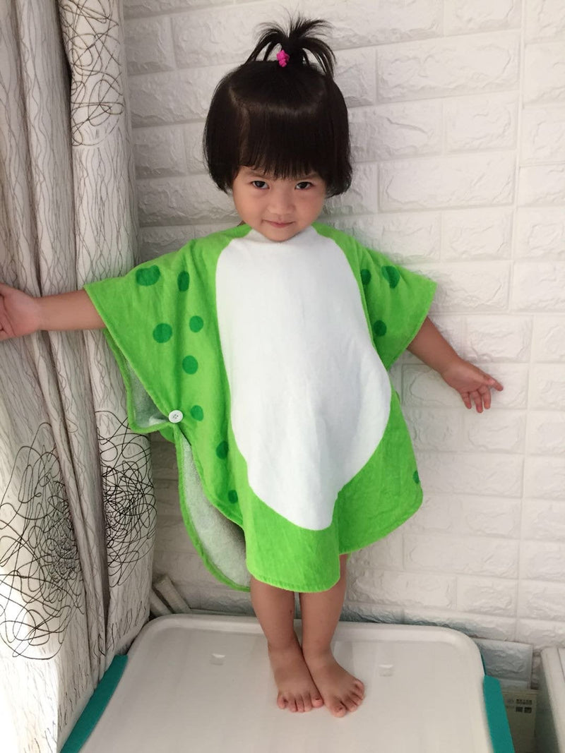 Children Bath Towel Robe Kids Hooded Beach Swimming Poncho Dinosaur Pattern Green S - BeesActive Australia