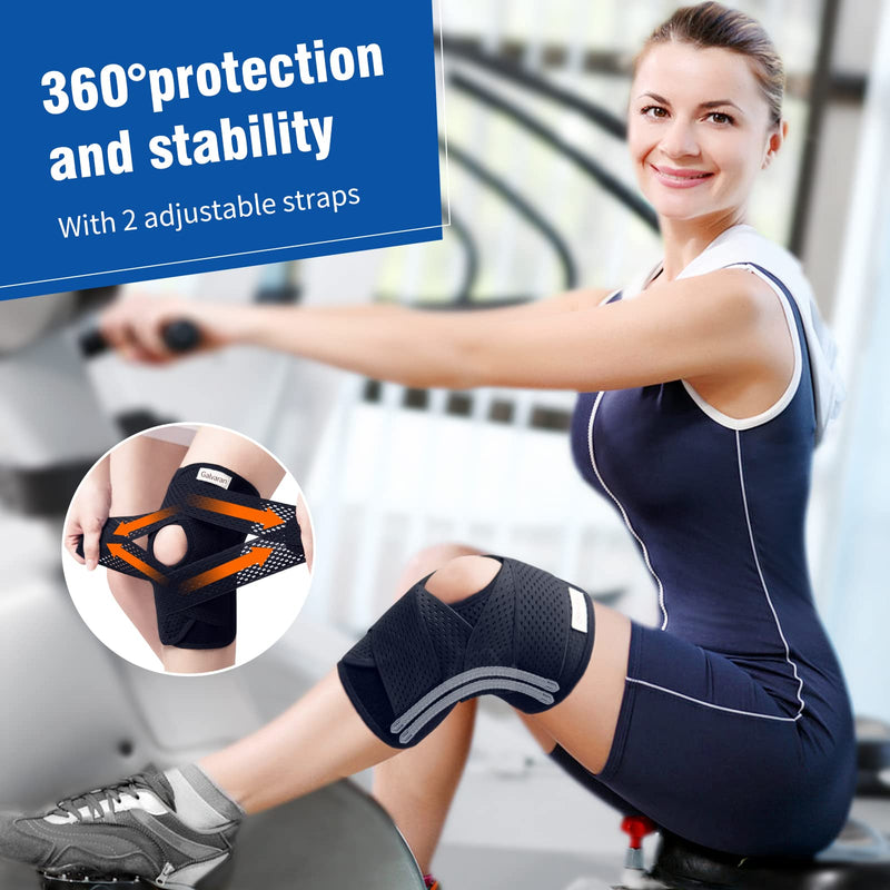 Galvaran Professional Knee Brace with Side Stabilizers, Adjustable Knee Support with Meniscus Pad& Patella Gel Pad for Meniscus Tear Knee Pain ACL MCL Injury Recovery Men & Women, Workout, Sports Medium - BeesActive Australia