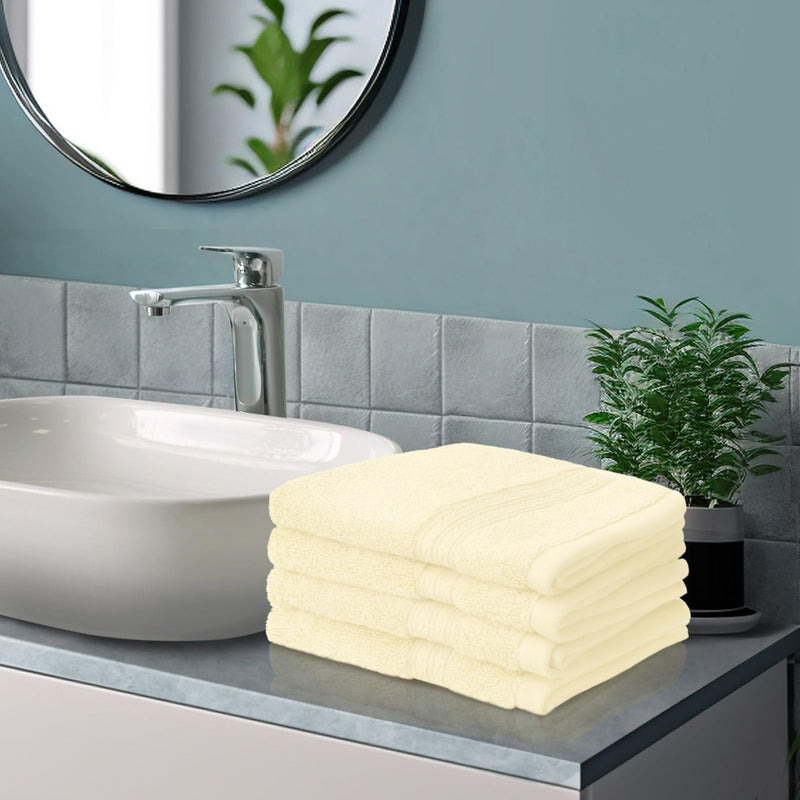 VOOVA & MOVAS Wash Cloths for Your Face and Body,4 Pack (13x13 Inches 650GSM),Yellow Washcloths - 4PC Yellow - BeesActive Australia