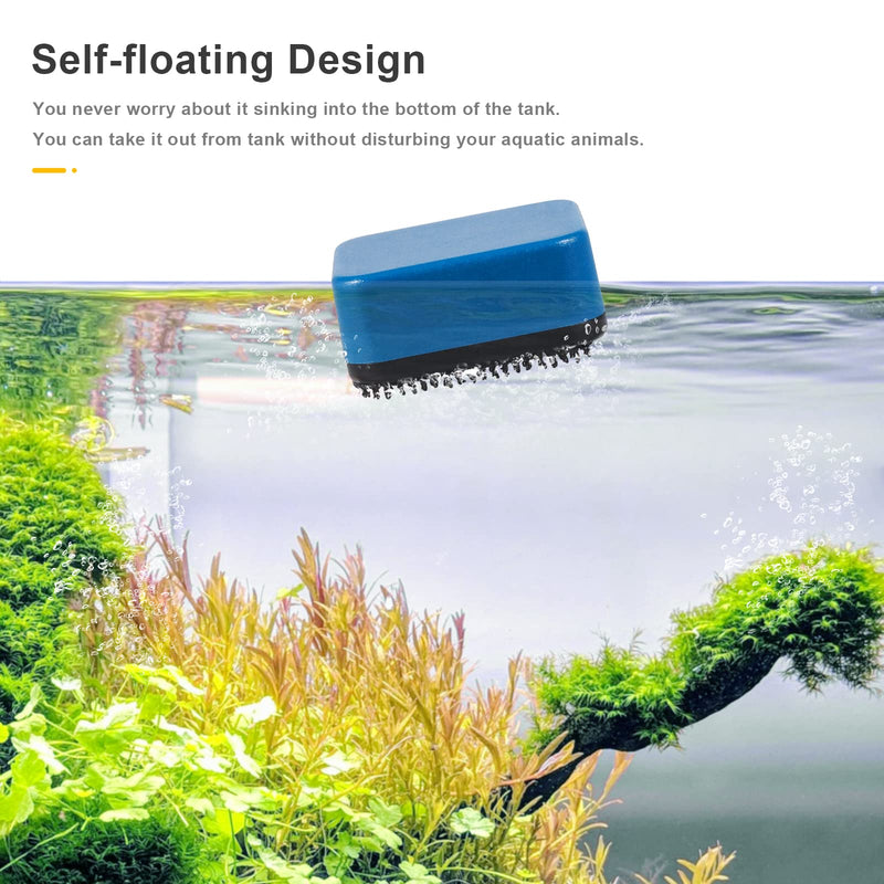 Learay Magnetic Aquarium Algae Scraper, Fish Tank Glass Cleaner Brush, Floating Algae Magnet Cleaning Tool Scrubber Brush Algae Remover for Aquarium Scrubber Brush with Non-Slip Handle Mini - BeesActive Australia