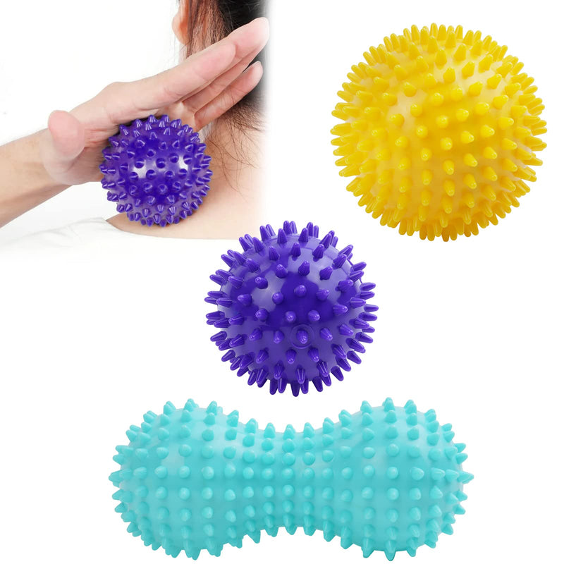 URAQT Spiky Massage Ball, 3 Pack Hard Spiky Massage Ball Roller Set, Professional Physical Therapy Massage Balls for Myofascial Release, Trigger Point Deep Tissue Massage, Plantar Fasciitis Recovery - BeesActive Australia
