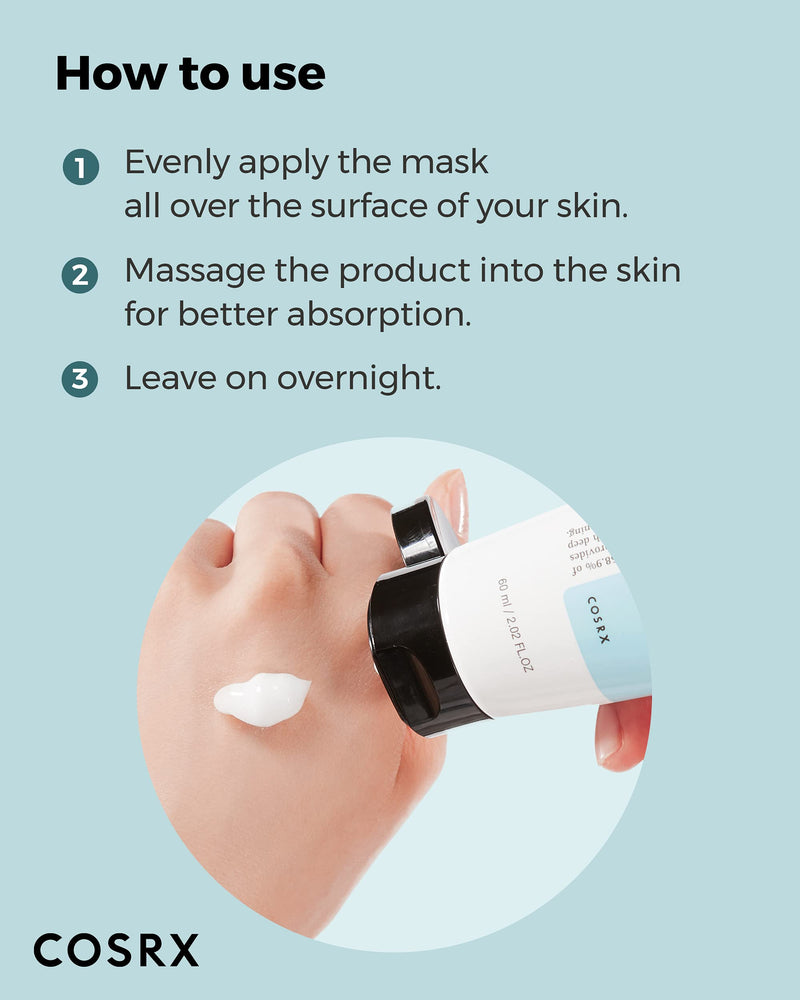 COSRX Ultimate Nourishing Rice Overnight Spa Mask, 60ml | Facial Moisturizer with Rice Extract and Niacinamide | Leave-on Face Mask | Korean Skincare - BeesActive Australia