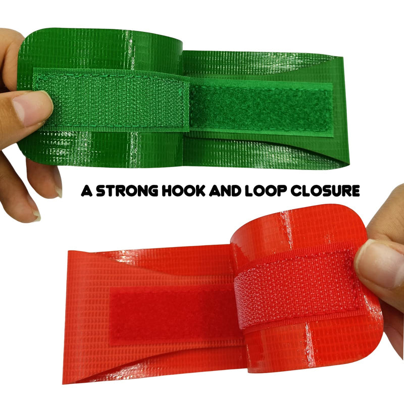 COKSDUPID Red and Green Wrestling Tournament Bands, 13" x 2.4" Soft Vinyl Hook Loop Scoring Bands for Wrestlers Coach Referee Red & Green - BeesActive Australia