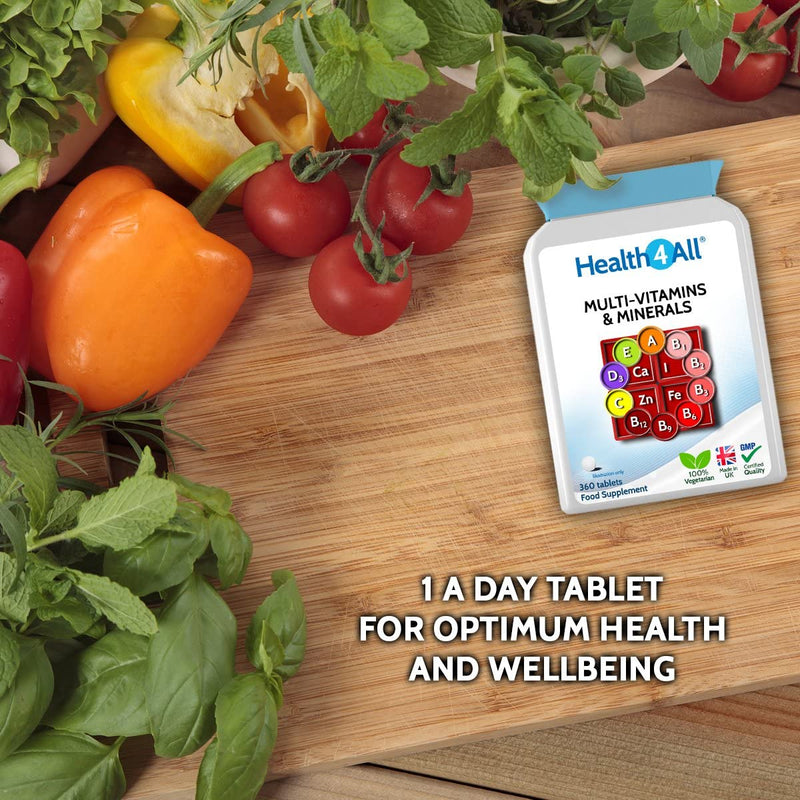 Multivitamins & Minerals One a Day 360 Tablets 100% RDA. Made by Health4All 360 Count (Pack of 1) - BeesActive Australia
