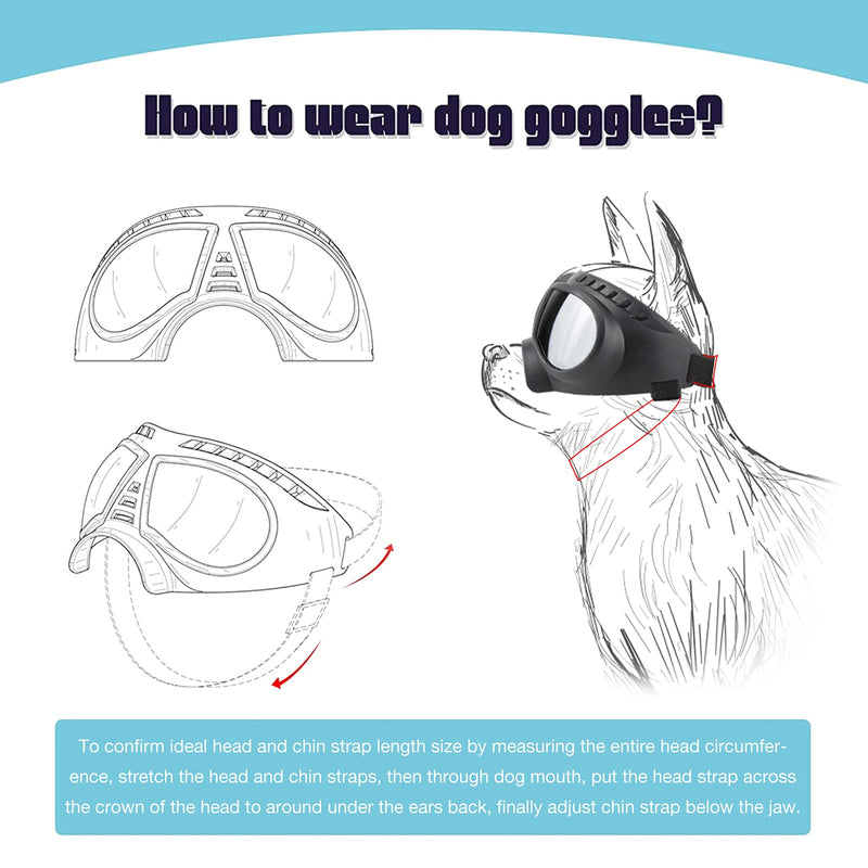 ENJOYING Dog Goggles Anti-UV Dog Sunglasses Soft Pet Motorcycle Eyewear Fog-Proof Windproof Shatterproof Dog Glasses for Dogs About Over 10 lbs Blue Small - BeesActive Australia