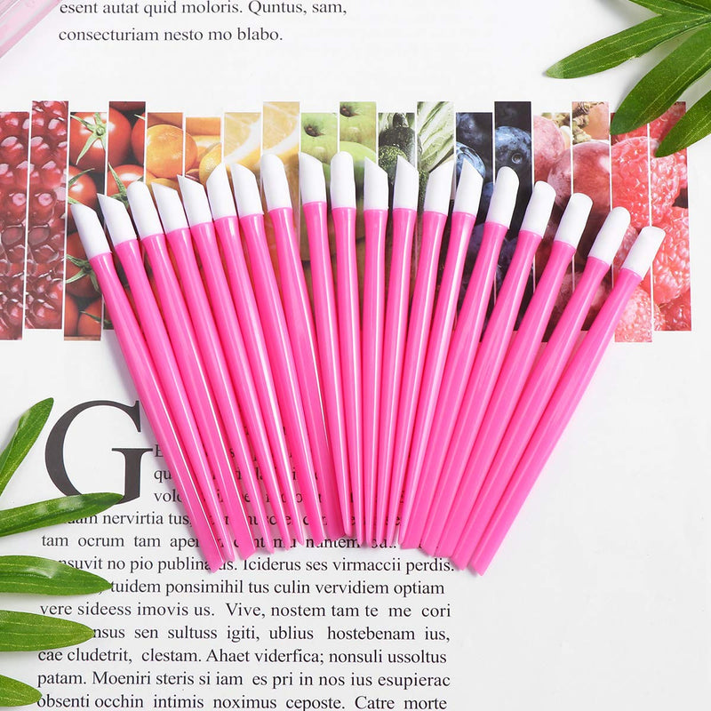 Lurrose 20Pcs Nail Cuticle Pusher Rubber Cleaning Stick Dead Skin Cleaner Exfoliating Scrub Nail Art Manicure Tool(Pink) - BeesActive Australia
