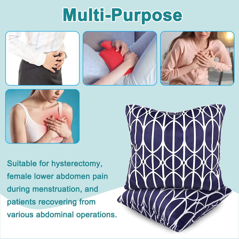 Hysterectomy Pillow After Surgery C-section Recovery Tummy Pillows for Stomach Body Pillow After Abdominal Surgery with Pocket for Hot Cold Pack Hernia Mastectomy Cervical Cancer Gift for Women (Blue) - BeesActive Australia