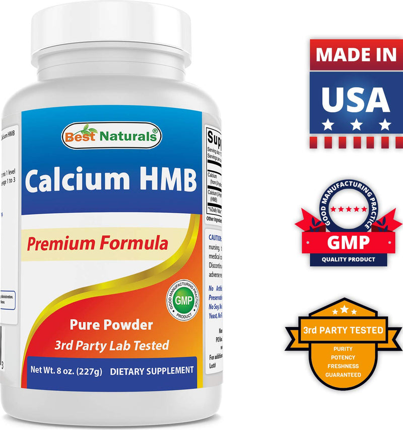Best Naturals HMB (Beta-Hydroxy Beta-Methylbutyrate) Pure Powder 8 OZ 8 OZ (Pack of 1) - BeesActive Australia