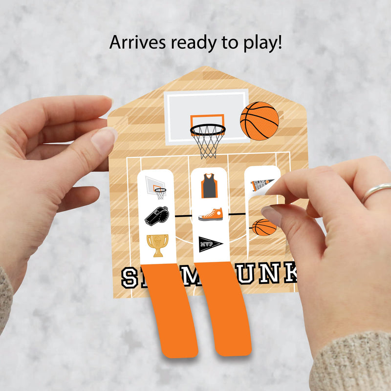 Big Dot of Happiness Nothin’ but Net - Basketball - Baby Shower or Birthday Party Game Pickle Cards - Pull Tabs 3-in-a-Row - Set of 12 - BeesActive Australia