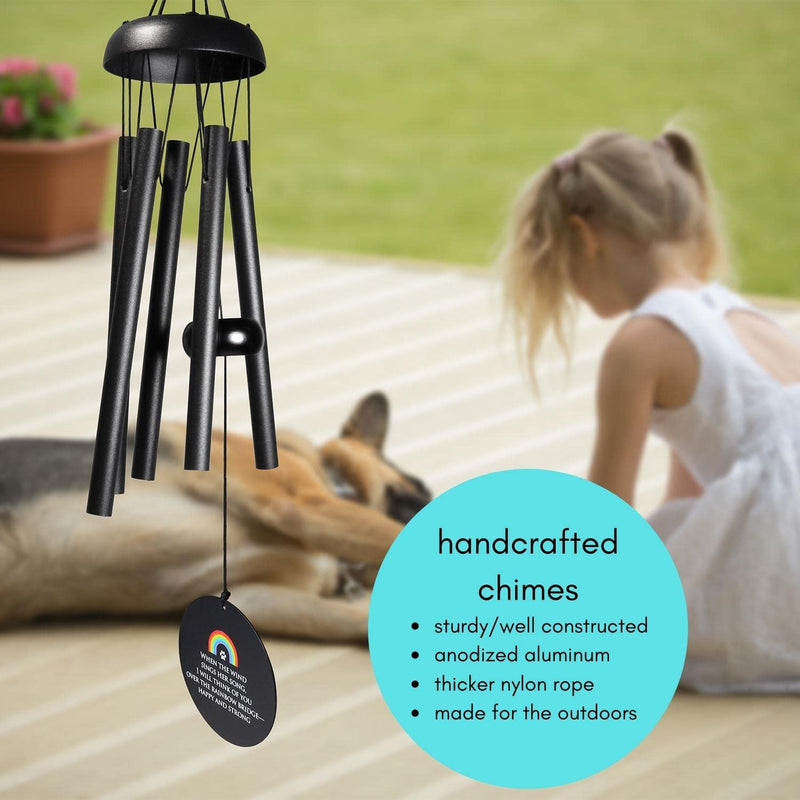 Solsken Home Dog Memorial Wind Chime, Pet Memorial Windchime, Dog Memorial Gifts - Black 22” - BeesActive Australia