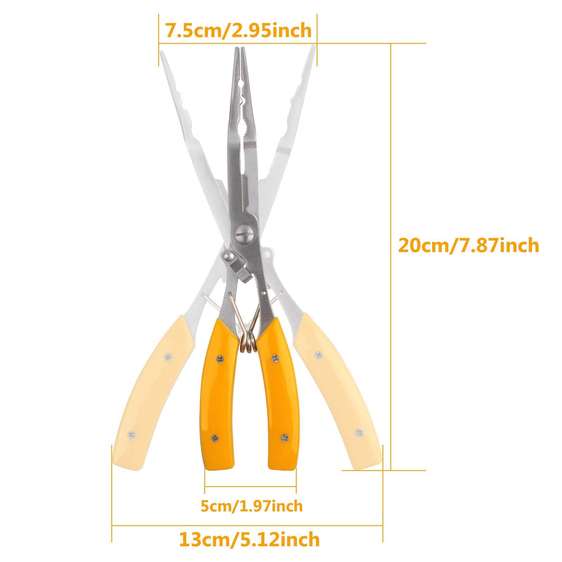 Stainless Steel Fishing Pliers Multi Tool for Fishing Hook Remover Line Cutter Split Ring Opener Crimping Tool Portable Fishing Scissors Forceps Long Nose Fish Pliers Saltwater Freshwater - BeesActive Australia