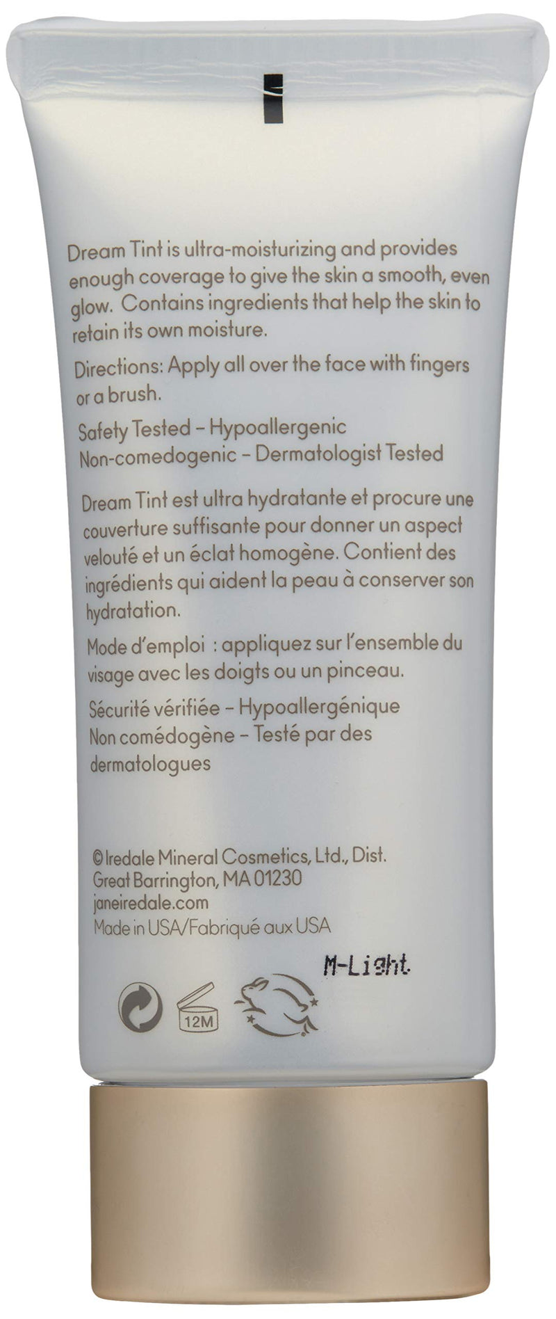 jane iredale Dream Tint Lightweight Tinted Moisturizer with SPF 15 Provides Sheer Coverage For All Skin Types Vegan & Cruelty-Free Makeup Medium Light - BeesActive Australia