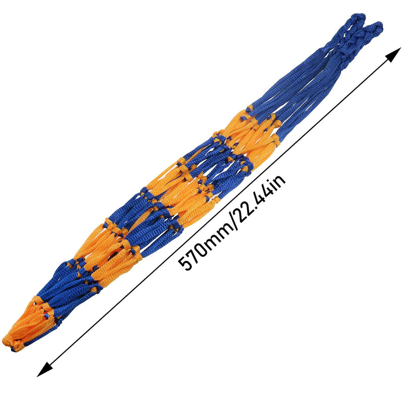 LUORNG 2Pcs Football Accessories Basketball Mesh Net Bag Single Ball Carrier for Volleyball Soccer Basketball Blue Yellow - BeesActive Australia