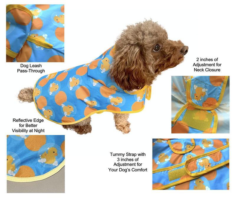 Pooch & Paws Hooded Dog Raincoat Poncho Reflective Waterproof Adjustable Rain Jacket for Small Medium Large Dogs - BeesActive Australia