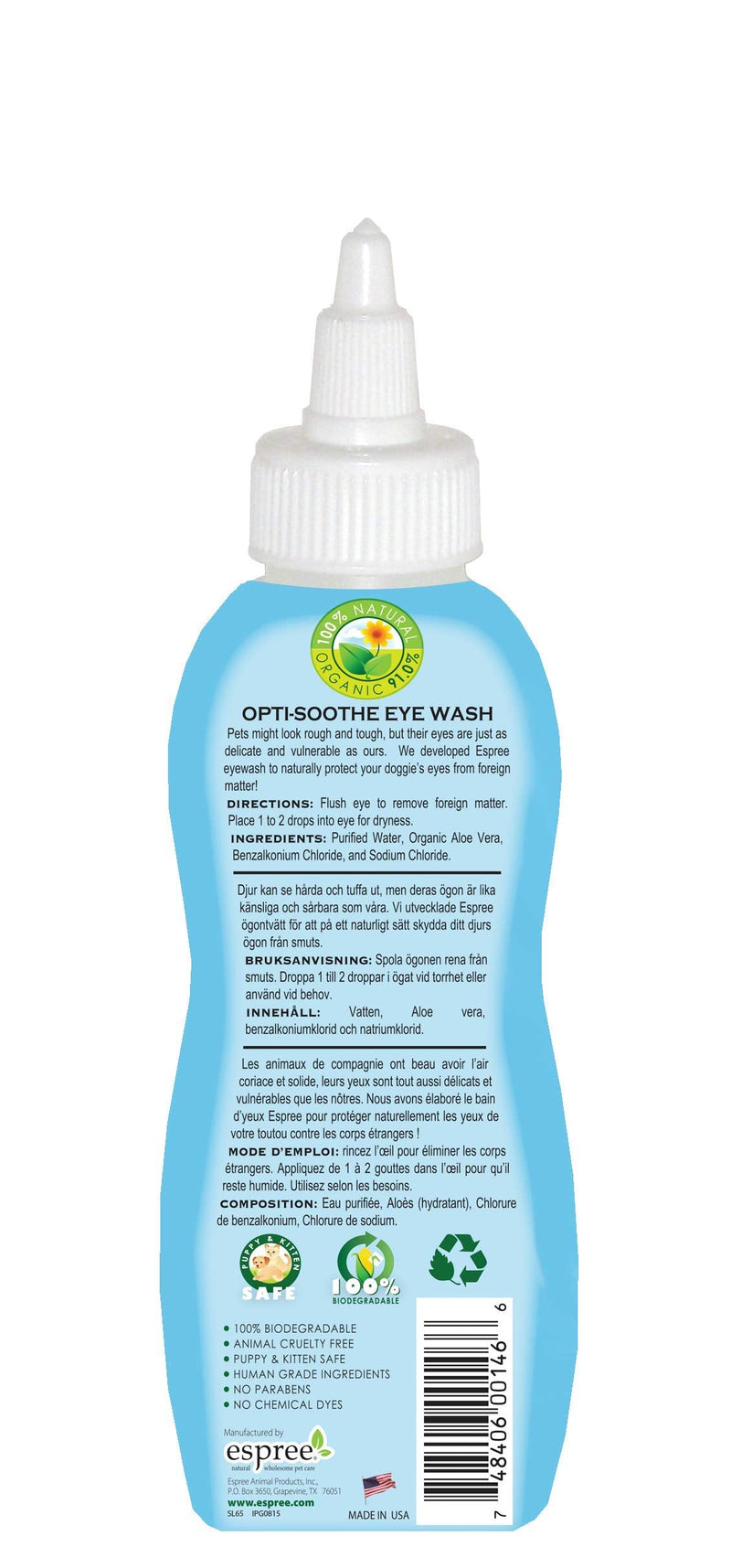 Espree Animal Products Optisooth Eye Wash, 4 oz (118 ml) - BeesActive Australia