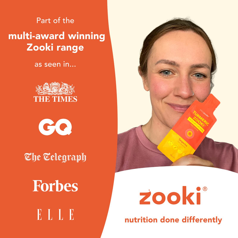 Zooki® Liquid Turmeric | Turmeric Shots Contains 750mg Full Spectrum Curcumin Per 15ml Sachet (Tangerine Flavour, 14 Servings) 14 Count (Pack of 1) - BeesActive Australia