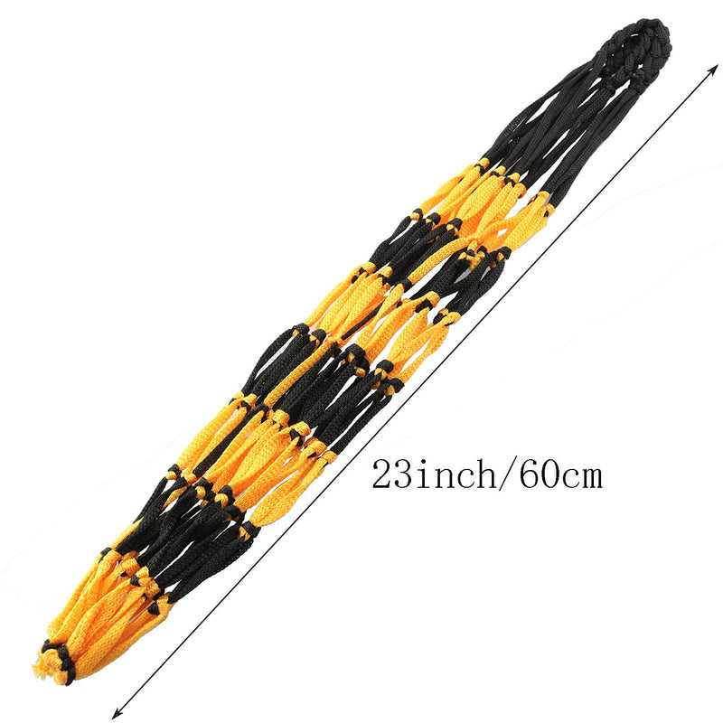 SJZBIN Single Ball Mesh Bag 2PCS Basketball Ball Carry Mesh Storage Net Bag Single Football Holder Black and Yellow - BeesActive Australia
