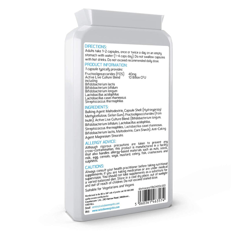 Full Spectrum Bio-Culture Defence - 120 Capsules - High Strength 10 Billion Live CFU Multi-Strain Bio-Cultures + FOS Formula - Latest DRCaps� Encapsulation to Protect from gastric acids - BeesActive Australia