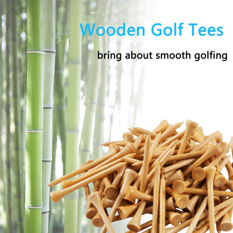 Zivisk Wooden Golf Tees 3-1/4",2-3/4",2-1/8",1-1/2" Available,100 Count Bamboo Wood Tees (Natural Color, White, Black, Green, Blue, Red, Yellow Available) 1 1/2 inch - BeesActive Australia