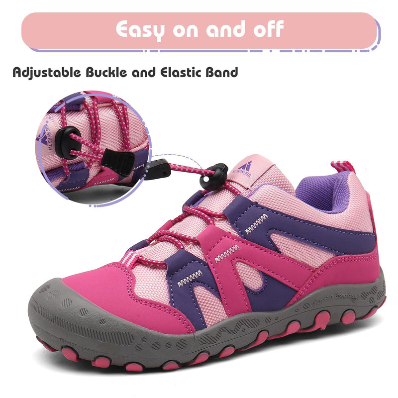 Mishansha Boys Girls Running Shoes Water Resistant Kids Hiking Shoes Outdoor Anti Collision Sport Sneakers 10 Toddler Pink - BeesActive Australia