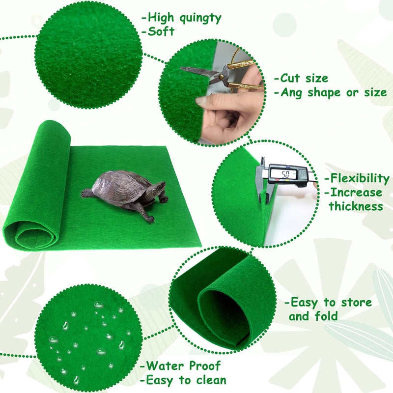 Tfwadmx Reptile Carpet Mat Large Substrate Liner Bedding Reptile Supplies for Terrarium Lizards Snakes Bearded Dragon Gecko Chamelon Turtles Iguana (39"X20") 2PCS - BeesActive Australia
