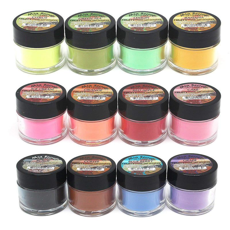 Mia Secret -Fruity Collection Nail Acrylic Powder set of 12 Fruity Collection - BeesActive Australia