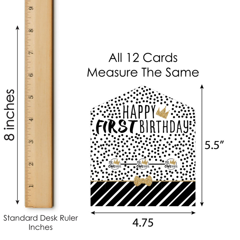 Big Dot of Happiness 1st Birthday Little Mr. Onederful - Boy First Birthday Party Game Pickle Cards - Pull Tabs 3-in-a-Row - Set of 12 - BeesActive Australia