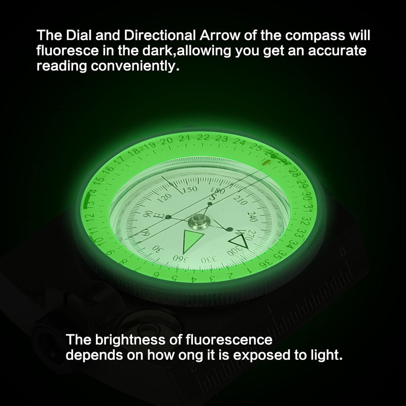 Military Lensatic Sighting Compass Survival with Carrying Bag, Compass for Hiking,Waterproof and Shakeproof, Army Green - BeesActive Australia