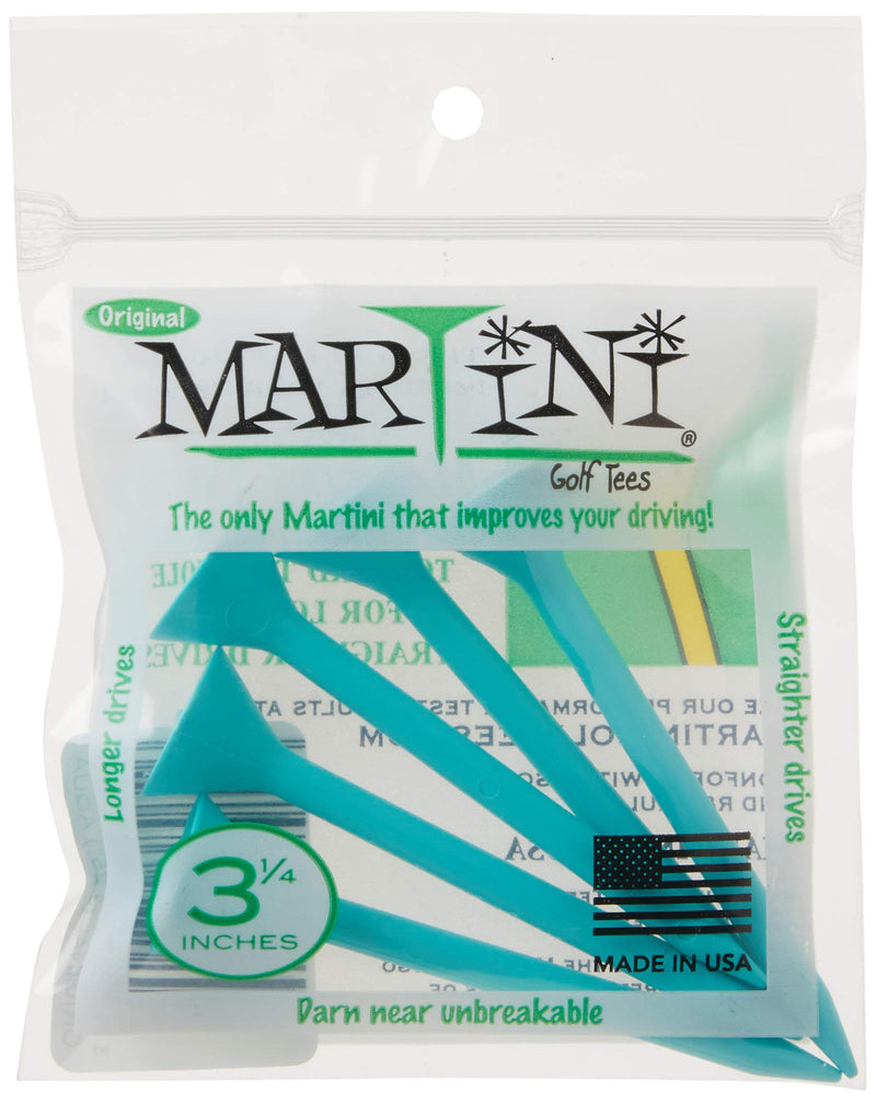Martini Golf 3-1/4" Durable Plastic Tees 5-Pack (Assorted Colors) Aqua - BeesActive Australia