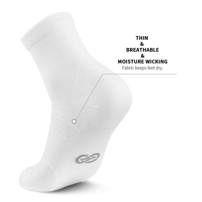 Compression Running Ankle Socks for Men and Women (6 Pairs), Quarter Athletic Socks for Running, Cycling, Golf, Work Black/White/Gray (2 Pairs Per Each Color) Large-X-Large - BeesActive Australia